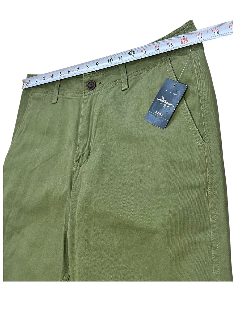 Lucky Brand Men's Chino Shorts, Flat Front, Color Olive Green, Size 31 - Picture 6 of 14